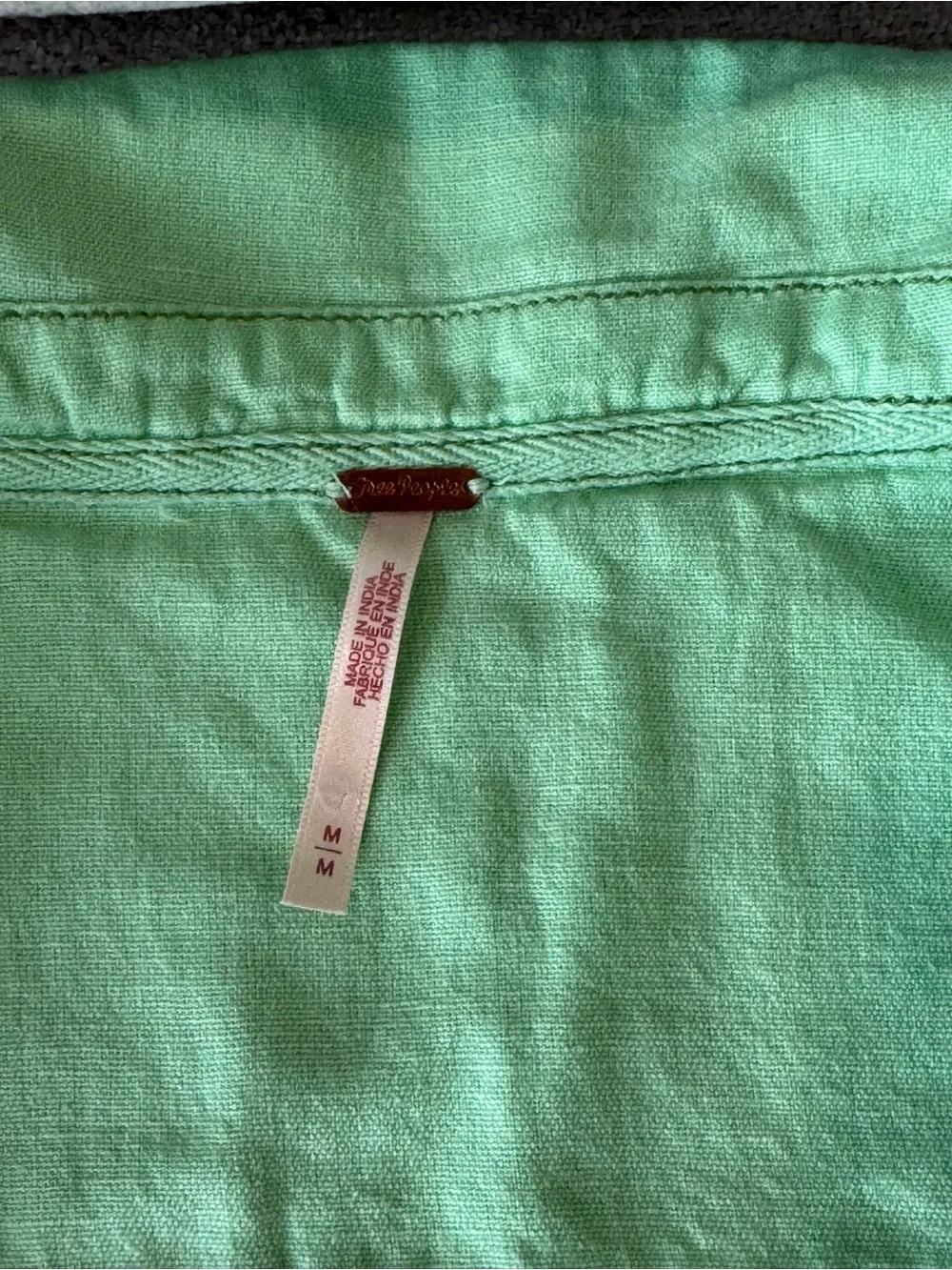 Free People Mint Green Button-Down Shirt
